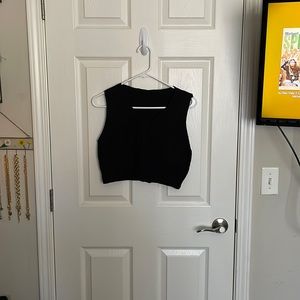 cropped knit sweater vest